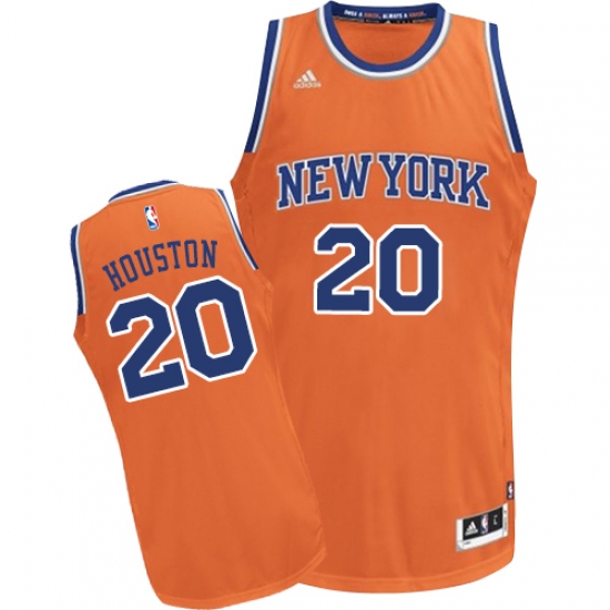 Men's Adidas New York Knicks 20 Allan Houston Swingman Orange Alternate NBA Jersey