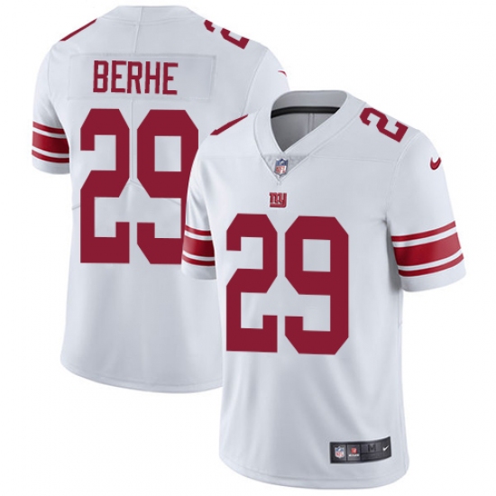 Men's Nike New York Giants 29 Nat Berhe White Vapor Untouchable Limited Player NFL Jersey