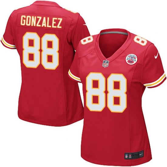 Women's Nike Kansas City Chiefs 88 Tony Gonzalez Game Red Team Color NFL Jersey