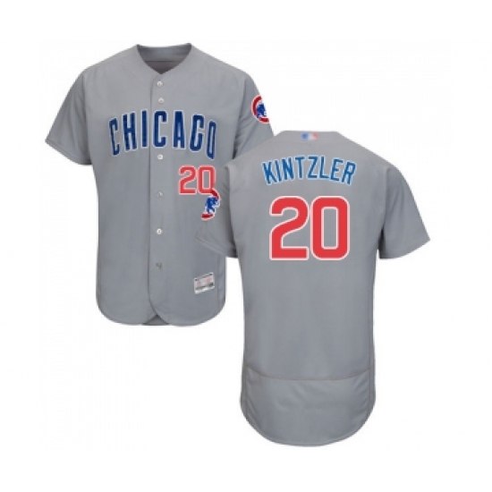 Men's Chicago Cubs 20 Brandon Kintzler Grey Road Flex Base Authentic Collection Baseball Jersey
