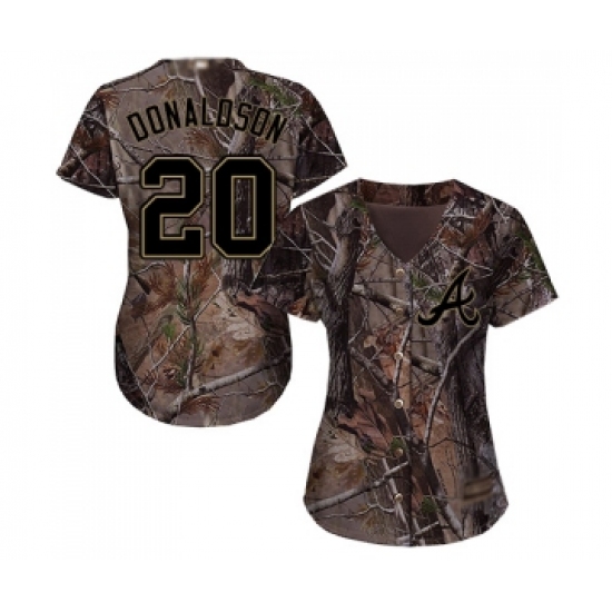 Women's Atlanta Braves 20 Josh Donaldson Authentic Camo Realtree Collection Flex Base Baseball Jersey