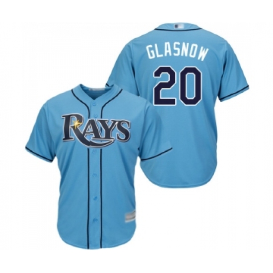 Men's Tampa Bay Rays 20 Tyler Glasnow Replica Light Blue Alternate 2 Cool Base Baseball Jersey