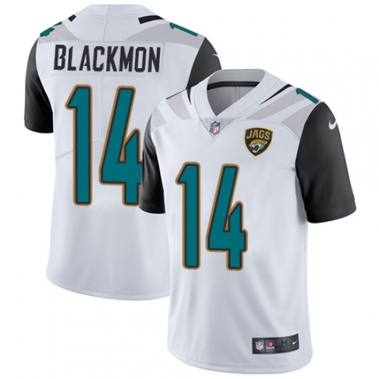 Youth Nike Jacksonville Jaguars 14 Justin Blackmon White Vapor Untouchable Limited Player NFL Jersey