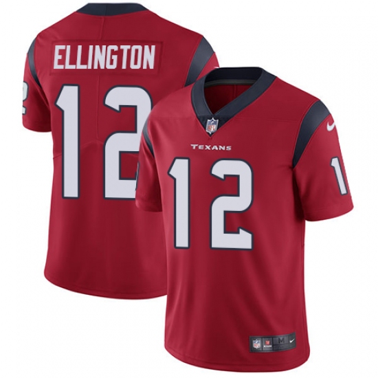 Men's Nike Houston Texans 12 Bruce Ellington Red Alternate Vapor Untouchable Limited Player NFL Jersey