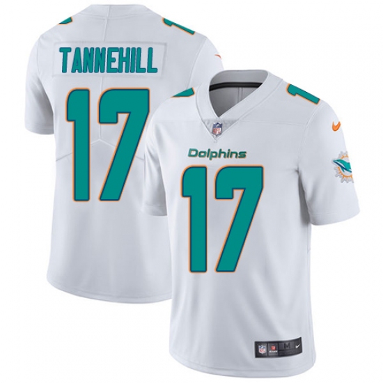 Men's Nike Miami Dolphins 17 Ryan Tannehill White Vapor Untouchable Limited Player NFL Jersey