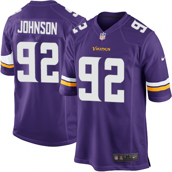 Men's Nike Minnesota Vikings 92 Tom Johnson Game Purple Team Color NFL Jersey