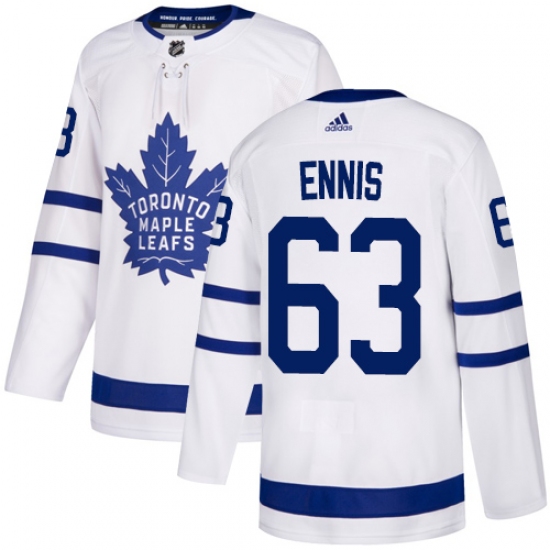 Men's Adidas Toronto Maple Leafs 63 Tyler Ennis Authentic White Away NHL Jersey