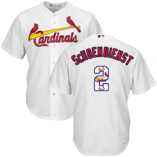 Men's Majestic St. Louis Cardinals 2 Red Schoendienst Authentic White Team Logo Fashion Cool Base MLB Jersey