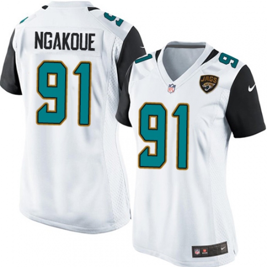 Women's Nike Jacksonville Jaguars 91 Yannick Ngakoue Game White NFL Jersey