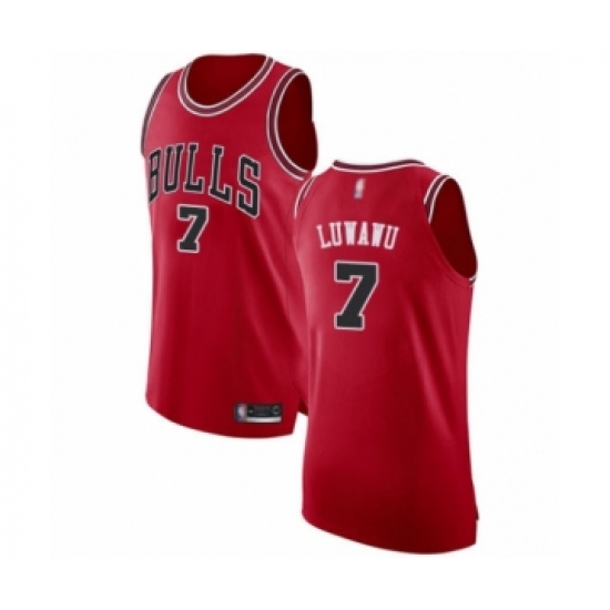 Men's Chicago Bulls 7 Timothe Luwawu Authentic Red Basketball Jersey - Icon Edition