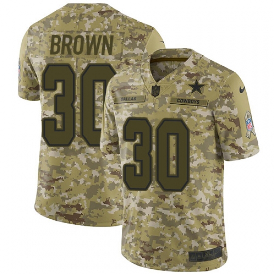 Men's Nike Dallas Cowboys 30 Anthony Brown Limited Camo 2018 Salute to Service NFL Jersey