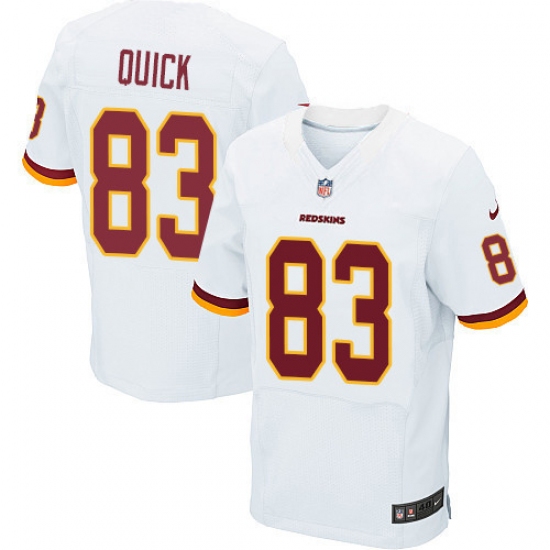 Men's Nike Washington Redskins 83 Brian Quick Elite White NFL Jersey