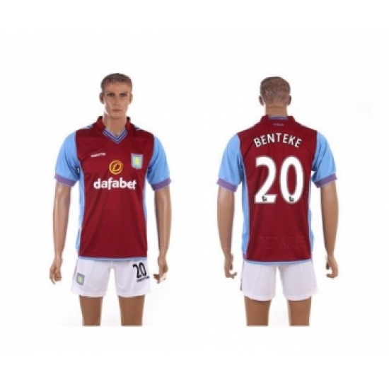 Aston Villa 20 Benteke Red Home Soccer Club Jersey