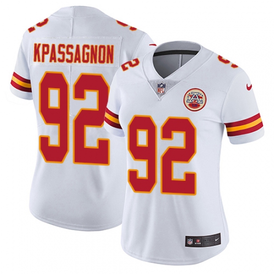 Women's Nike Kansas City Chiefs 92 Tanoh Kpassagnon White Vapor Untouchable Limited Player NFL Jersey