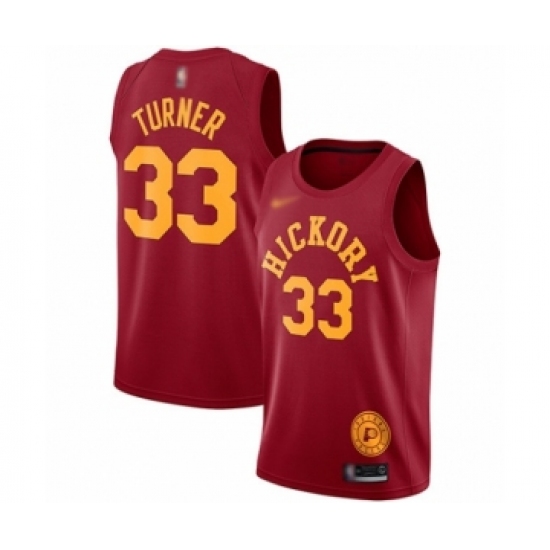 Youth Indiana Pacers 33 Myles Turner Swingman Red Hardwood Classics Basketball Jersey