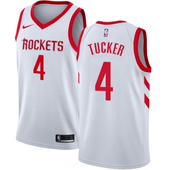 Men's Nike Houston Rockets 4 PJ Tucker White NBA Swingman Association Edition Jersey