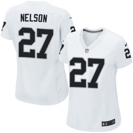 Women's Nike Oakland Raiders 27 Reggie Nelson Game White NFL Jersey