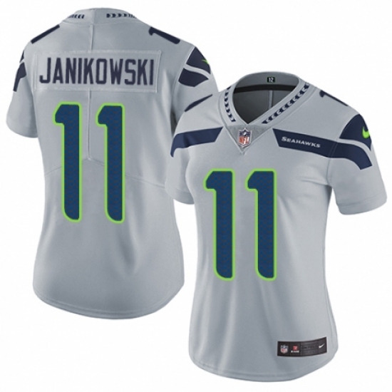 Women's Nike Seattle Seahawks 11 Sebastian Janikowski Grey Alternate Vapor Untouchable Limited Player NFL Jersey