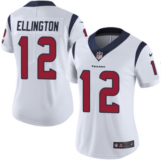 Women's Nike Houston Texans 12 Bruce Ellington White Vapor Untouchable Limited Player NFL Jersey