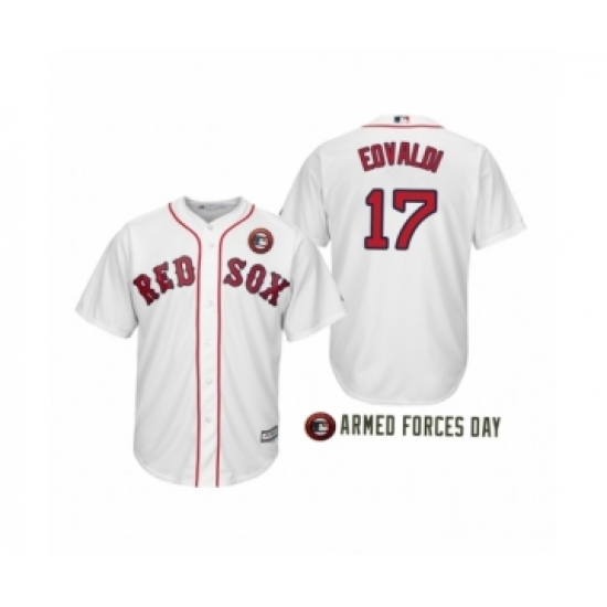 Youth 2019 Armed Forces Day Nathan Eovaldi 17 Boston Red Sox White Jersey