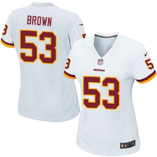 Women's Nike Washington Redskins 53 Zach Brown Game White NFL Jersey