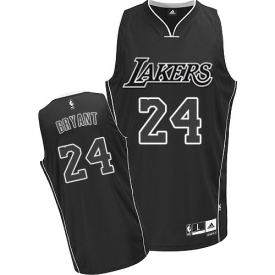 Men's Adidas Los Angeles Lakers 24 Kobe Bryant Swingman Black/White NBA Jersey