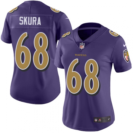 Women's Nike Baltimore Ravens 68 Matt Skura Limited Purple Rush Vapor Untouchable NFL Jersey