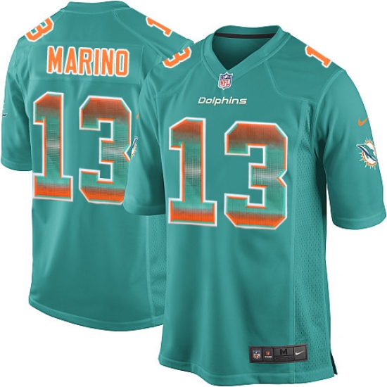 Men's Nike Miami Dolphins 13 Dan Marino Limited Aqua Green Strobe NFL Jersey