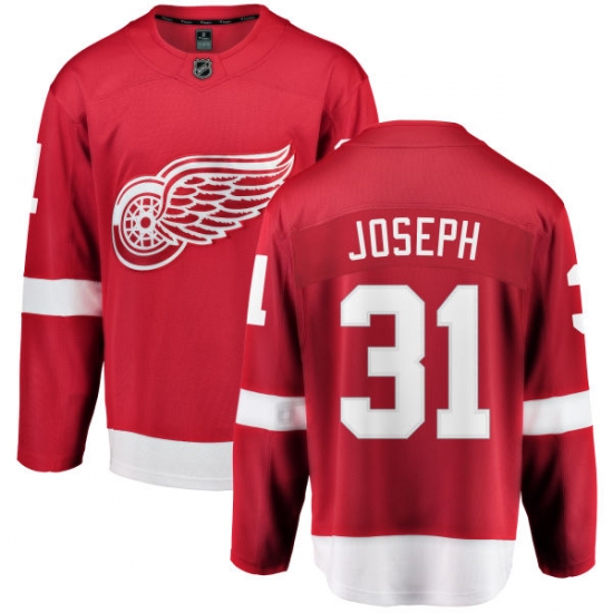 Men's Detroit Red Wings 31 Curtis Joseph Fanatics Branded Red Home Breakaway NHL Jersey