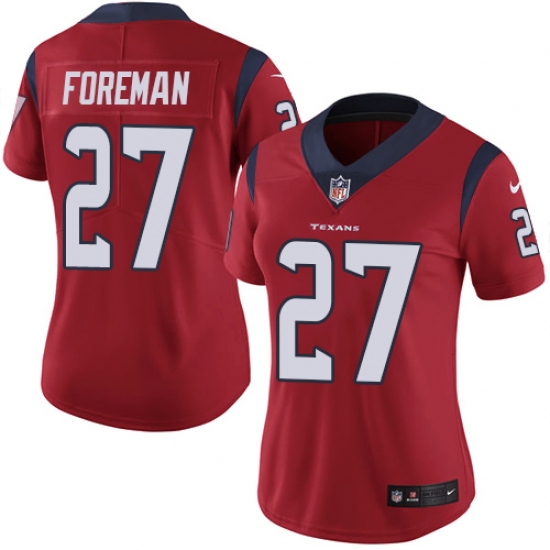 Women's Nike Houston Texans 27 D'Onta Foreman Limited Red Alternate Vapor Untouchable NFL Jersey