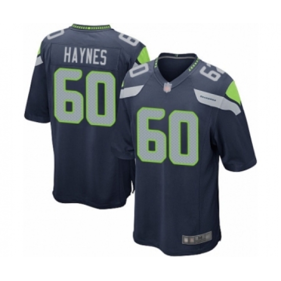 Men's Seattle Seahawks 60 Phil Haynes Game Navy Blue Team Color Football Jersey