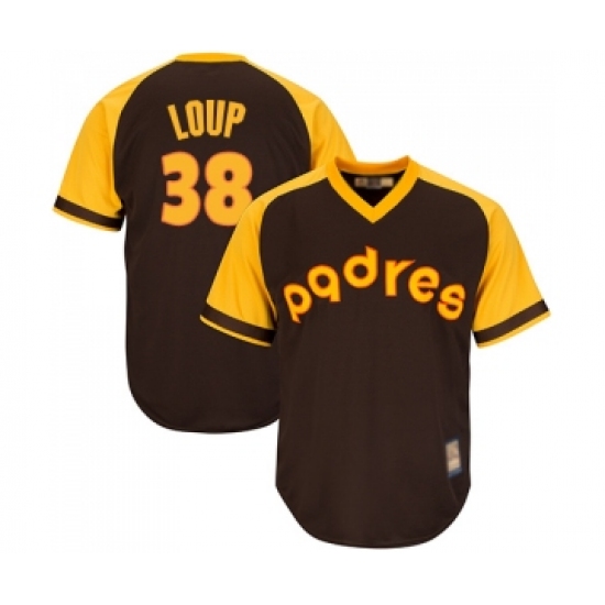 Men's San Diego Padres 38 Aaron Loup Replica Brown Alternate Cooperstown Cool Base Baseball Jersey