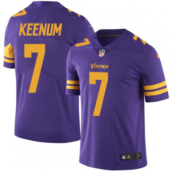Men's Nike Minnesota Vikings 7 Case Keenum Limited Purple Rush Vapor Untouchable NFL Jersey