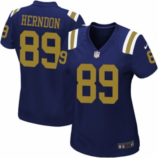 Women's Nike New York Jets 89 Chris Herndon Game Navy Blue Alternate NFL Jersey