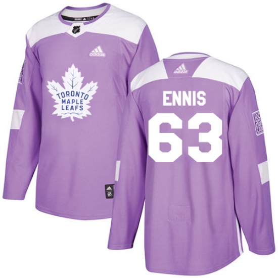 Men's Adidas Toronto Maple Leafs 63 Tyler Ennis Authentic Purple Fights Cancer Practice NHL Jersey