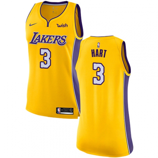 Women's Nike Los Angeles Lakers 3 Josh Hart Swingman Gold NBA Jersey - Icon Edition