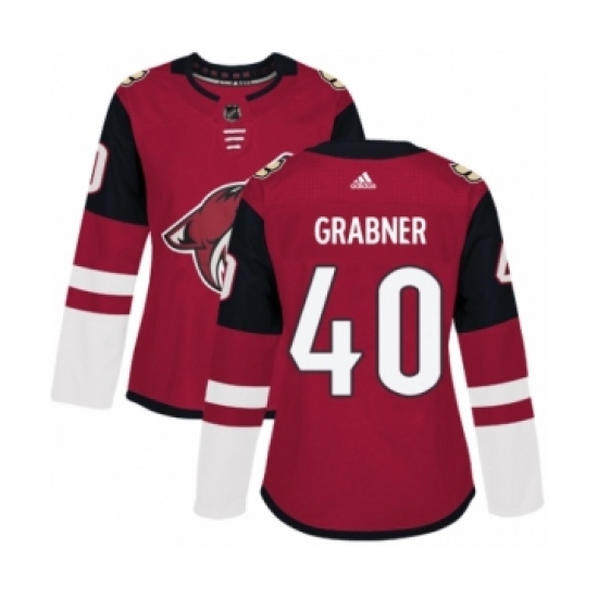 Women's Adidas Arizona Coyotes 40 Michael Grabner Premier Burgundy Red Home NHL Jersey