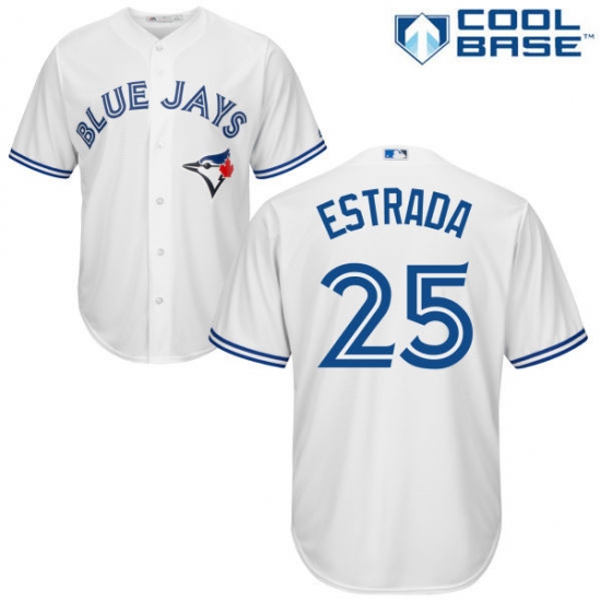 Men's Majestic Toronto Blue Jays 25 Marco Estrada Replica White Home MLB Jersey