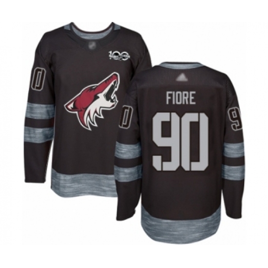 Men's Arizona Coyotes 90 Giovanni Fiore Authentic Black 1917-2017 100th Anniversary Hockey Jersey