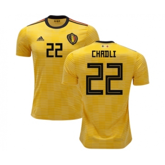 Belgium 22 Chadli Away Kid Soccer Country Jersey