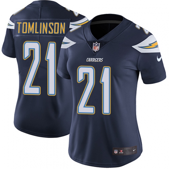 Women's Nike Los Angeles Chargers 21 LaDainian Tomlinson Elite Navy Blue Team Color NFL Jersey