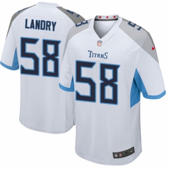 Men's Nike Tennessee Titans 58 Harold Landry Game White NFL Jersey