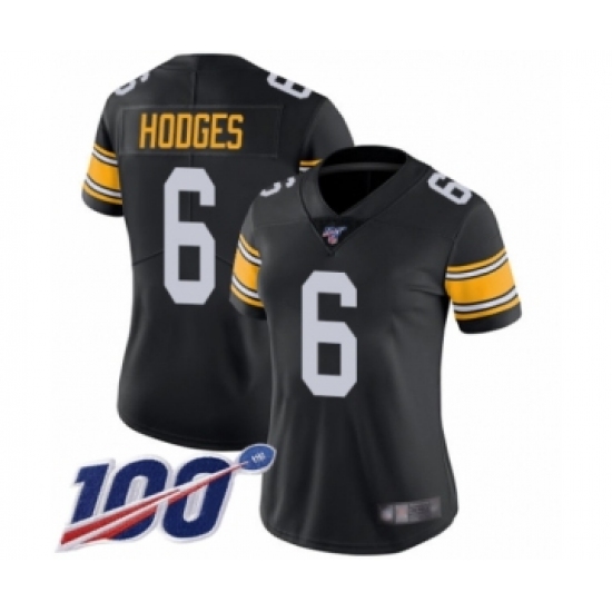 Women's Pittsburgh Steelers 6 Devlin Hodges Black Alternate Vapor Untouchable Limited Player 100th Season Football Jersey