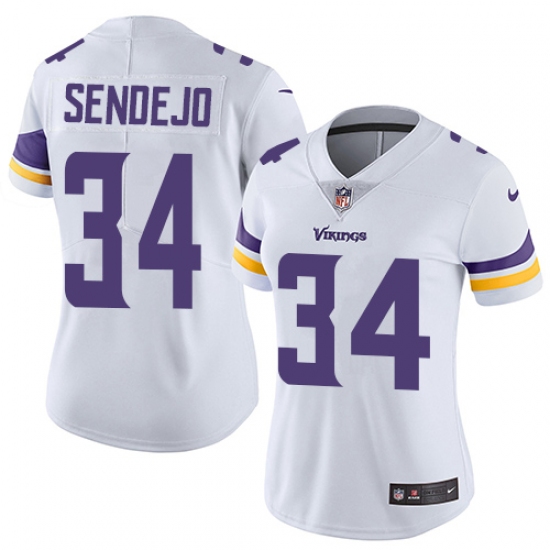 Women's Nike Minnesota Vikings 34 Andrew Sendejo Elite White NFL Jersey