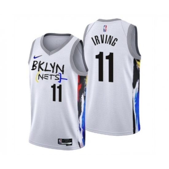 Men's Brooklyn Nets 11 Kyrie Irving 2022-23 White City Edition Stitched Basketball Jersey