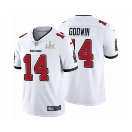 Women's Tampa Bay Buccaneers 14 Chris Godwin White 2021 Super Bowl LV Jersey