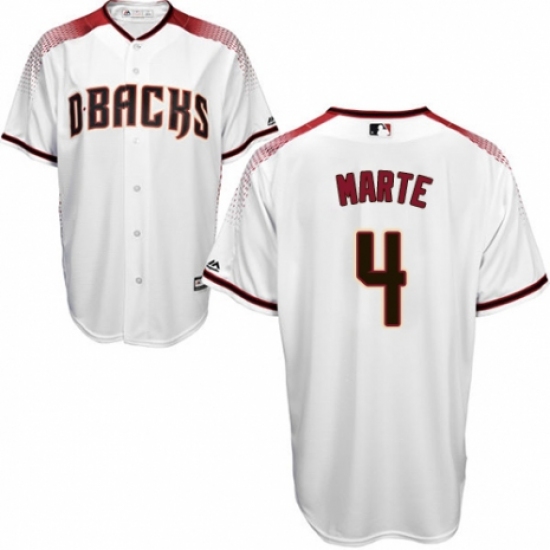 Men's Majestic Arizona Diamondbacks 4 Ketel Marte Replica White Home Cool Base MLB Jersey