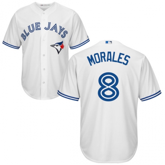 Youth Majestic Toronto Blue Jays 8 Kendrys Morales Replica White Home MLB Jersey