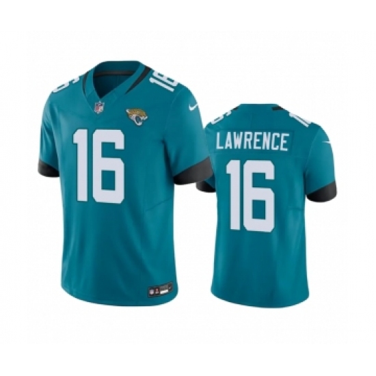 Men's Jacksonville Jaguars 16 Trevor Lawrence Teal 2023 F.U.S.E Vapor Untouchable Limited Stitched Jersey