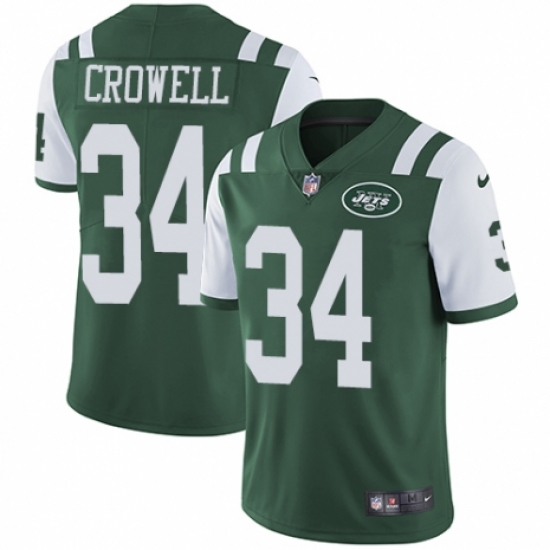 Youth Nike New York Jets 34 Isaiah Crowell Green Team Color Vapor Untouchable Elite Player NFL Jersey